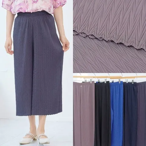 마미소 보리 주름 통 바지 국내생산 99까지 사선 플리츠 엄마 할머니 빅사이즈 40 60 마담 중년 여성 옷