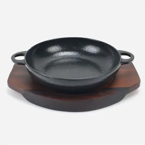 볶음요리 스테이크 통주물 무쇠도나베 주물팬+목판1호 (WF092A3)