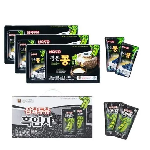 삼육두유 블랙푸드 세트 총 80팩 (검은콩과칼슘 두유 3박스(60팩)+흑임자 두유 1박스(20팩))