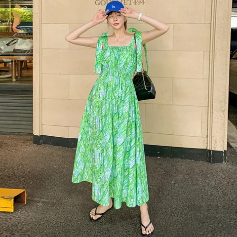 그저그녀 W0534 리본 스모크 원피스