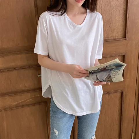 그저그녀 WB0320 스판 유브이 티셔츠