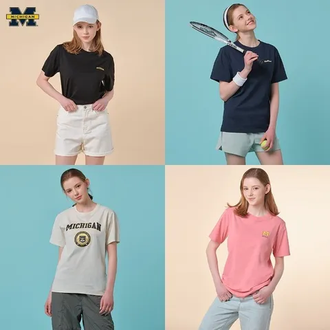 [미시간] 여성 캐주얼 반팔 티셔츠 4종세트