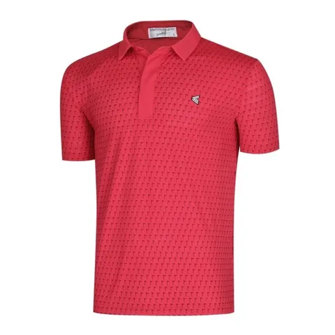남성 골프웨어 스판 반팔 카라 티셔츠 LB-KAHG-21SM21-레드