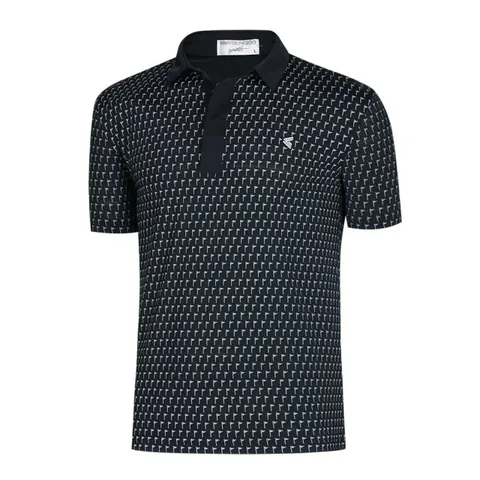 남성 골프웨어 스판 반팔 카라 티셔츠 LB-KAHG-21SM21-검정