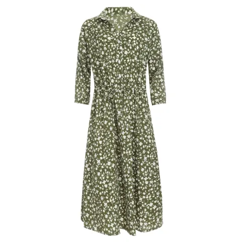 비올라 카라넥 7부 반오픈 롱 원피스 JL-WDR-1022-카키