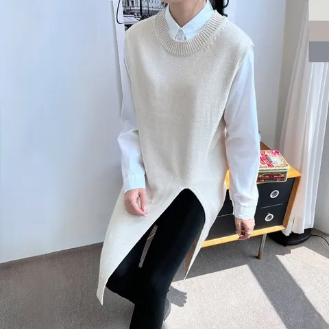 여자 앞트임 롱 니트 원피스