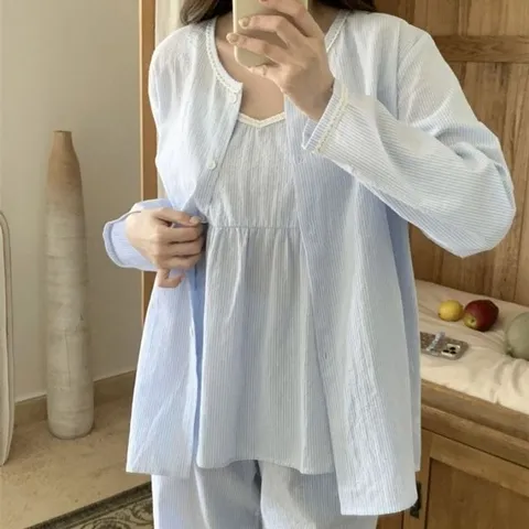 고품질 여자 잠옷 룩 홈웨어 라운지웨어 사계절 여름 여름잠옷 (WFK7C7E)