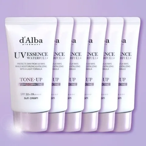 달바 워터풀 퍼플 톤업 선크림 비건 물광 50ml x 6개