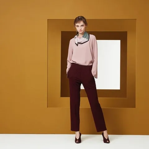 [마르조]라피네밴딩팬츠 버건디_MDFFPTP0272