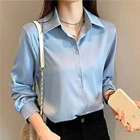 러블리 여성 셔츠 베이직 카라 블라우스 (WFJE54W)