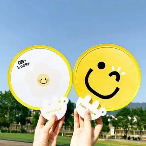 휴대용 베이직 스마일 부채 접이식 올데이 접부채 접 (WFHWRET)