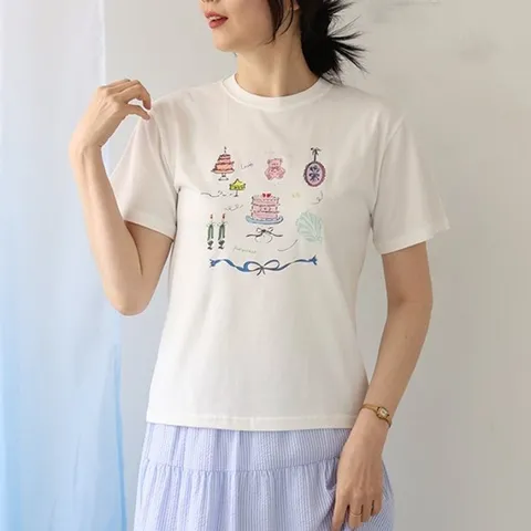 [웬디즈갤러리]키치 모달 반팔 티셔츠 RTS122