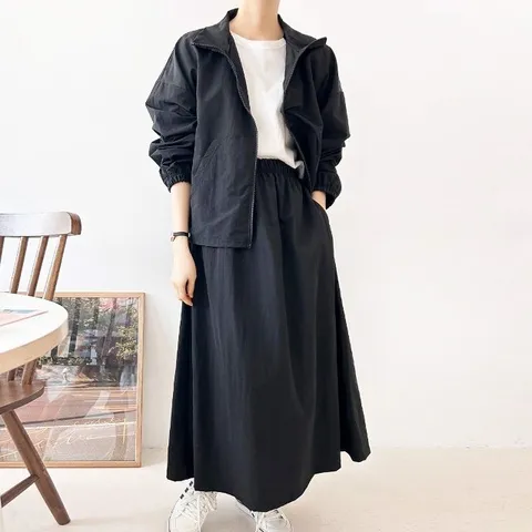 까르죠아 바스락 자켓 치마 세트 2종 풀 코디 빅사이즈 여성 봄 여름 가을