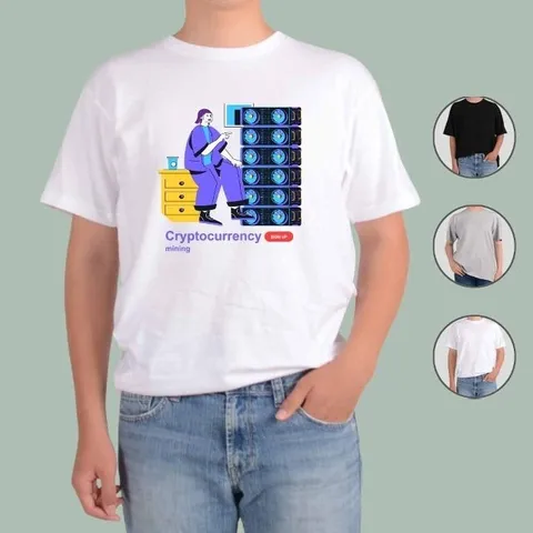 애쉬오트밀 반팔티 무역 가상화폐 비트코인 NM (WFG2QPS)