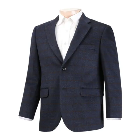 남자 캐시미어 모직 체크 콤비 자켓 HM-COA-46-진네이비