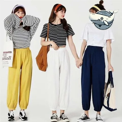 편안한 여름 밴딩 스타일 팬츠 부드러운 벌룬