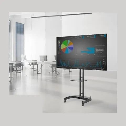 대형 이동식 TV 스탠드 90회전 모니터 거지대 70인치 (WEF6E1A)