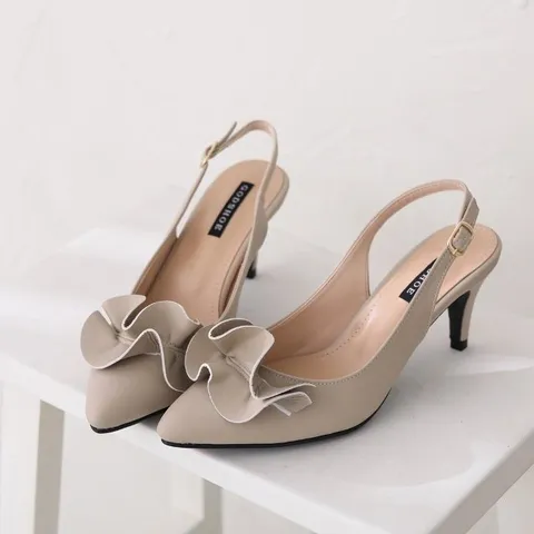 갓슈 리플프릴 7cm 스틸레토 슬링백 하이힐