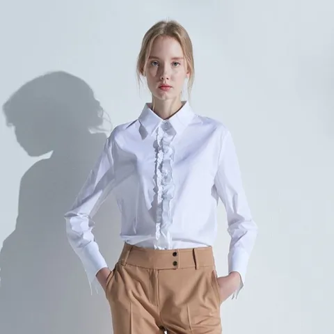 데일리라운지 프릴 진주 셔츠 1종