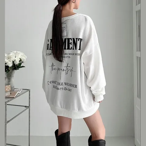 에스티아 9808 가먼트 백프린팅 티셔츠 빅사이즈