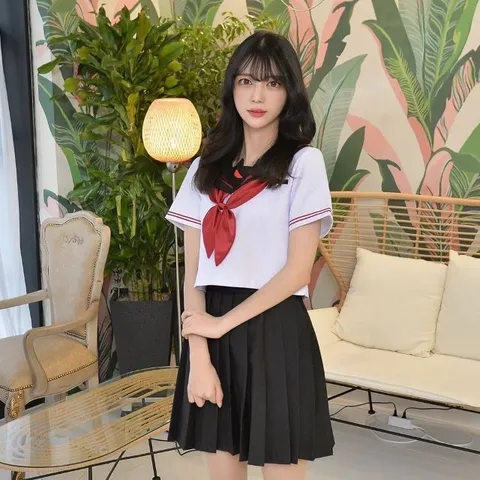 여자교복 스쿨룩 일본교복 폭스 화이트 일본여고 (WFK9XTH)