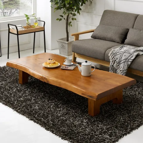 마루엔개비 자연림 넓은 통원목 테이블 200사이즈 좌탁