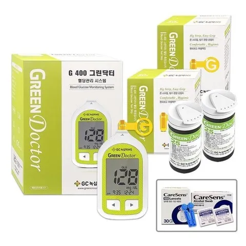 녹십자MS 그린닥터 혈당계+시험지100매+침100개+솜100매 D