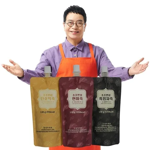 [단독!, 방송에서만 2팩 더!] 김하진의 초조반상 죽 3종세트 [현미죽+단호박죽+흑임자죽] 총 18팩 + 방송에서만 현미죽 2팩 (총 20팩)