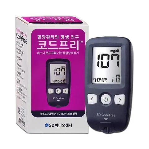 SD코드프리 혈당측정기세트 (혈당계+채혈기+채혈침10개) D