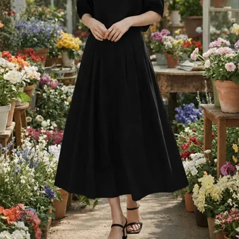 올리브그린 P11 25SS 링클프리 플레어 썸머 스커트