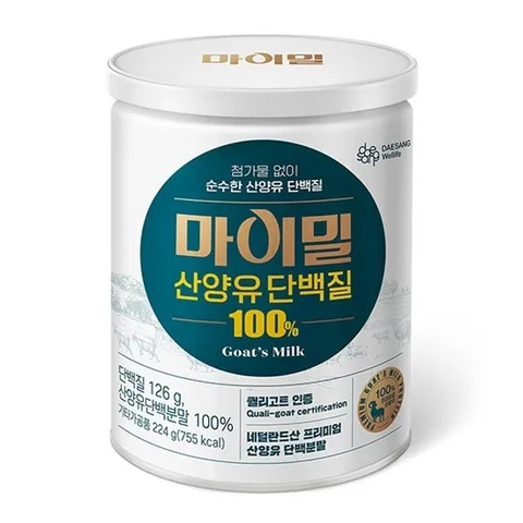 대상웰라이프 마이밀 산양유 단백질 100프로 224g(캔), 1통
