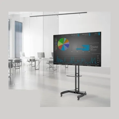 대형 이동식 TV 스탠드 90회전 모니터 거지대 70인치 (WEF6E1A)