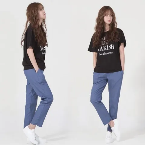 세미 마바지 린넨팬츠 통바지 여성 린넨 팬츠 편한 (WFK34L0)