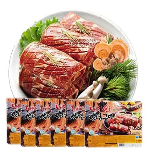 엄마손 돼지왕 양념구이-1박스(1.3kgx4통)16대-무뼈갈비16인분(상황버섯함유),돼지갈비,양념갈비,갈비선물세트