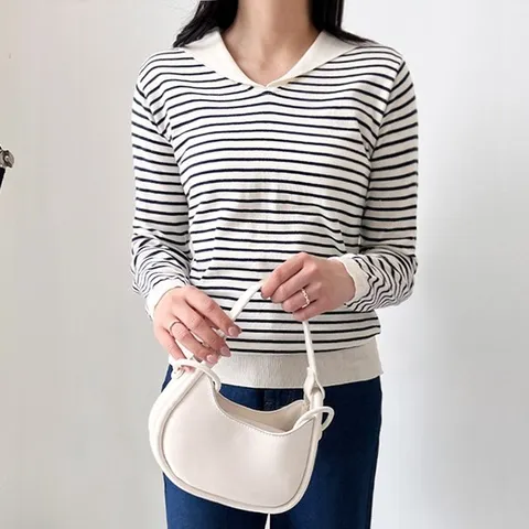 여자 세일러 카라 단가라 니트