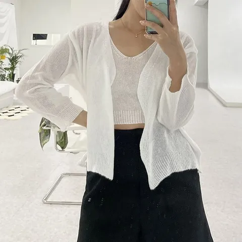 여성 나시 가디건 세트 여름 얇은 시원한 카디건