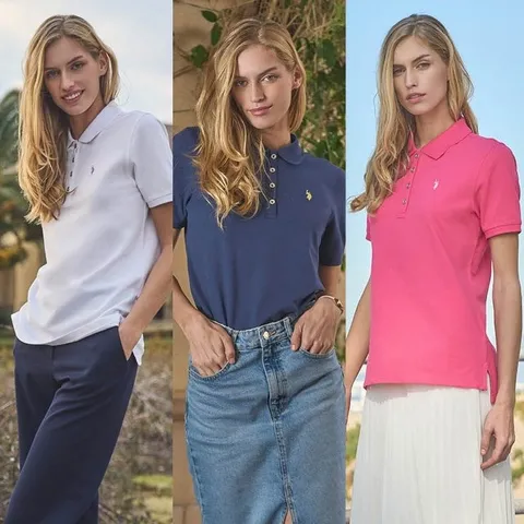 [POLO]폴로 23SS 클래식핏 스트레치피케 여성반팔 티셔츠 3종