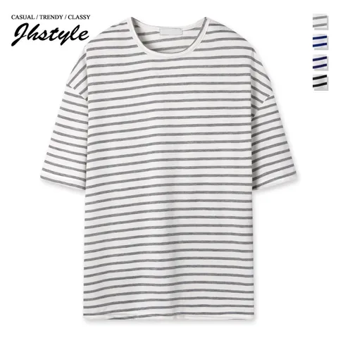 오버핏 단가라 반팔 티셔츠 STPBRT446