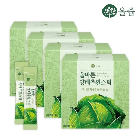 [올즙] 올바른 양배추환스틱 30포 x 4박스(총 120포)