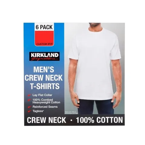 커클랜드 시그니처 라운드 티 6매 세트 남성 티셔츠