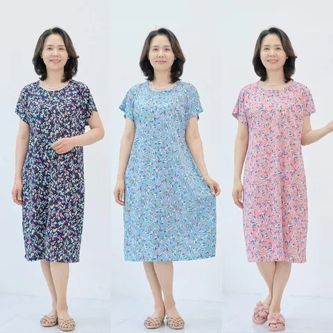 마미소 하니 반팔 원피스 국내생산 베이직 패턴 재봉선없이 엄마 할머니 빅사이즈 40 60 마담 중년 여성 옷