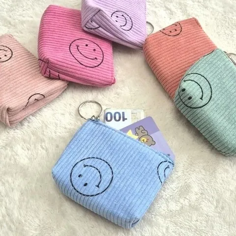 스마일 인기 6컬러 동전지갑 키링 감성 골덴 코듀로이 (WFHY1VY)