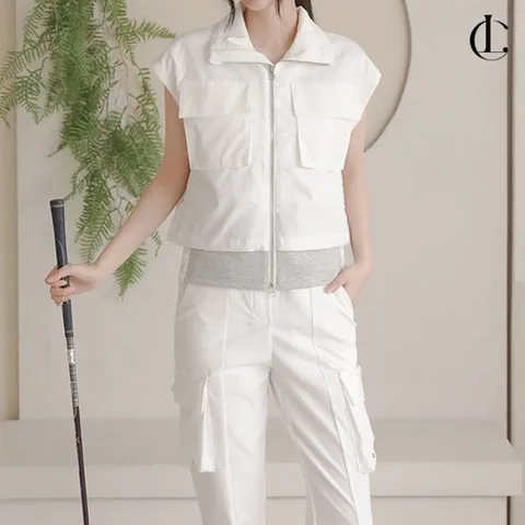 엘케이트 여자 골프웨어 집업 하이넥 조끼 골프베스트 LOJ009