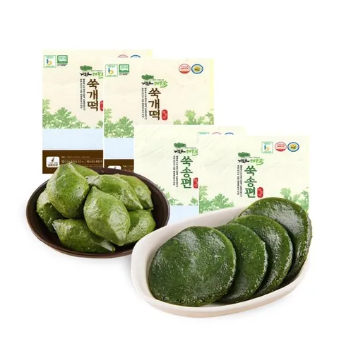 거문도해풍쑥 쑥개떡 쑥송편 4봉 혼합세트