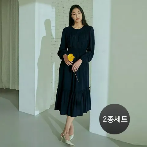 [후스타일] 네츄럴 플레어 원피스 2종 세트