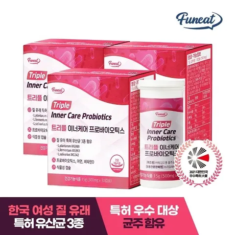 퍼니트 여성 질 유래 유산균 트리플 이너케어 프로바이오틱스 3박스 (3개월분)