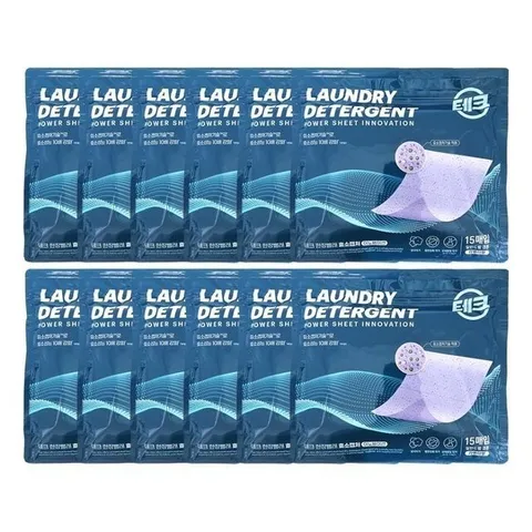 [ 테크 ] 엘지 한장빨래 시트세제 효소캡처 15매입 12개 라벤더향