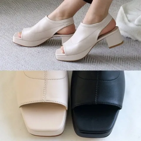 [애슬릿] 통굽 토오픈 여성 슬링백 샌들 5cm
