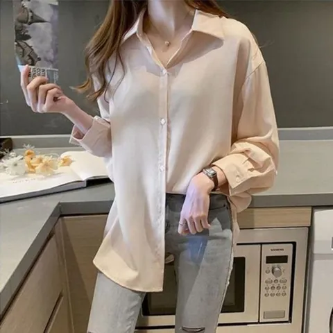 여성 루즈핏 데일리 셔츠 무지 클래식 1P 데일리 오피