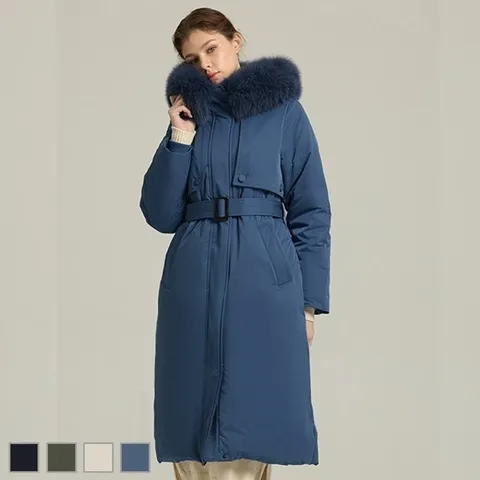 [리베레츠]풀스킨폭스퍼구스롱코트